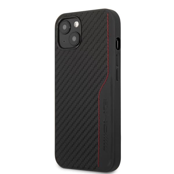 AMG iPhone 14 Skal Carbon Effect Stamped Logo Svart