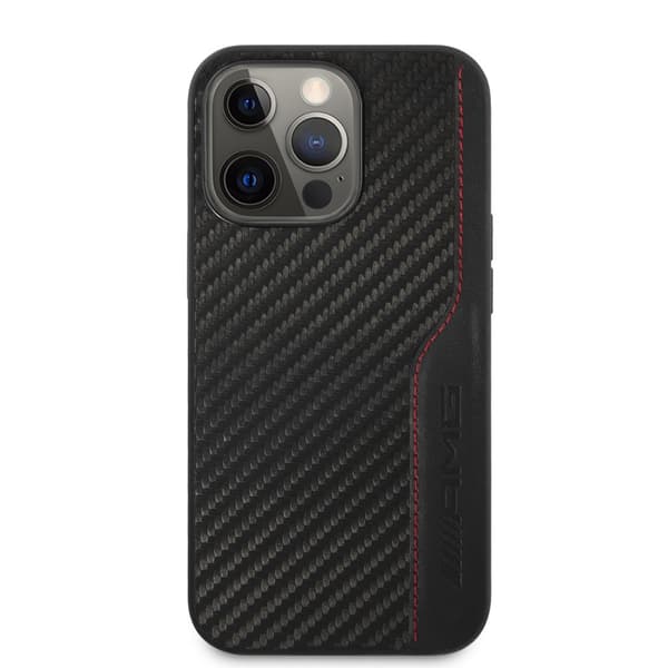 AMG iPhone 14 Pro Max Skal Carbon Effect Stamped Logo Svart