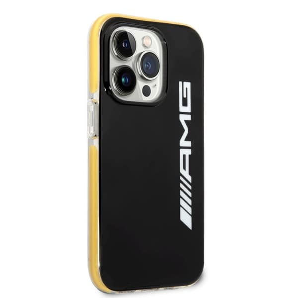 AMG iPhone 14 Pro Kuori Logolla Musta Keltainen