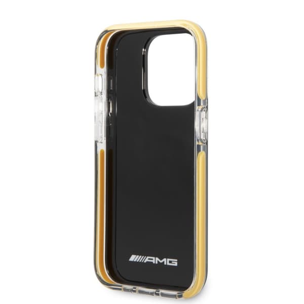AMG iPhone 14 Pro Kuori Logolla Musta Keltainen