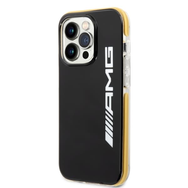 AMG iPhone 14 Pro Kuori Logolla Musta Keltainen