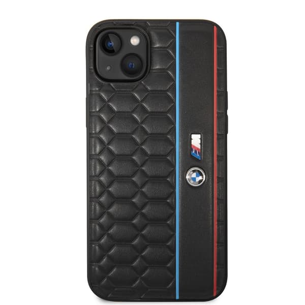 BMW iPhone 14 Plus Skal Hexagonal Pattern Svart