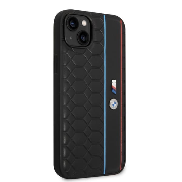 BMW iPhone 14 Plus Skal Hexagonal Pattern Svart
