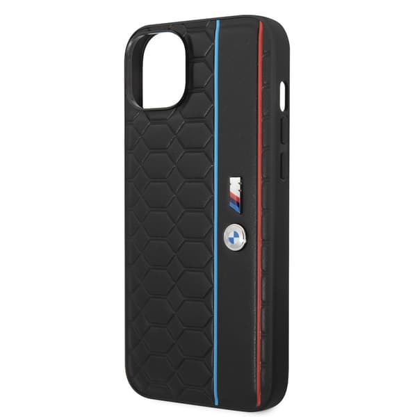 BMW iPhone 14 Plus Skal Hexagonal Pattern Svart
