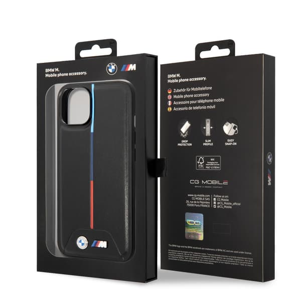 BMW iPhone 14 Plus Kuori Tikattu Musta