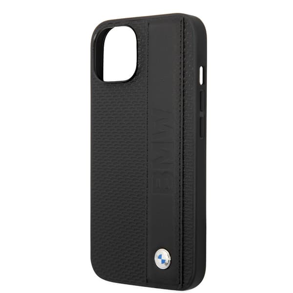 BMW iPhone 14 Kuori Big Logo Stripe Musta