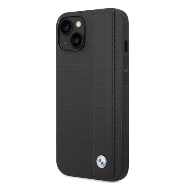 BMW iPhone 14 Kuori Big Logo Stripe Musta