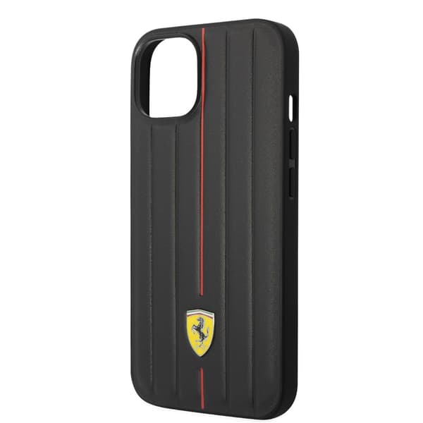 Ferrari iPhone 14 Plus Kuori Embossed Stripes Punainen