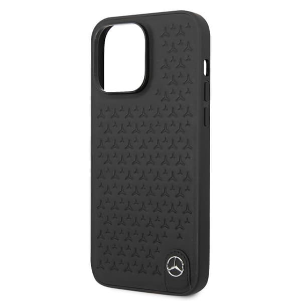 Mercedes Benz iPhone 14 Pro Max Kuori Star Pattern Musta