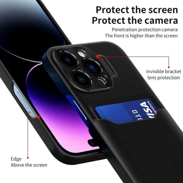 iPhone 12 Pro Max Stötdämpande Skal med Korthållare Glitch