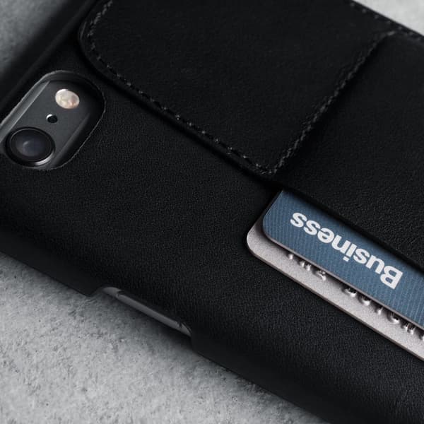 Mujjo iPhone 6/6S Plus Skal Full Leather Wallet Case Grå