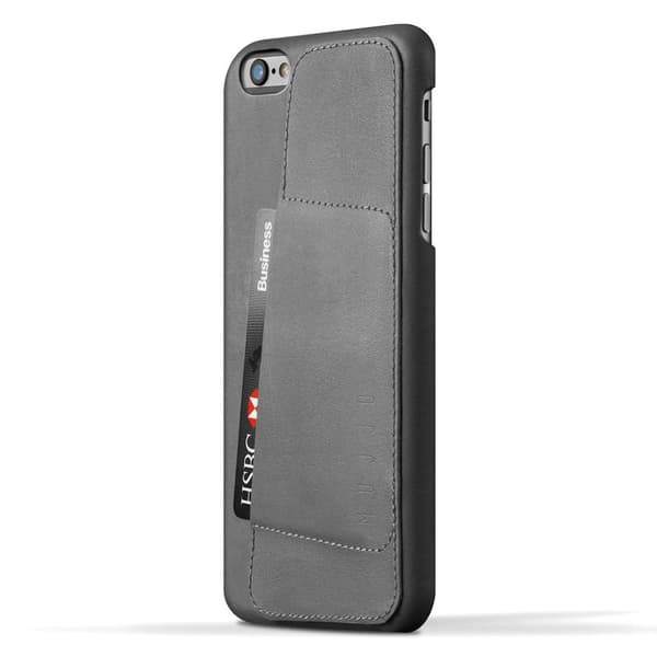 Mujjo iPhone 6/6S Plus Kuori Full Leather Wallet Case Harmaa