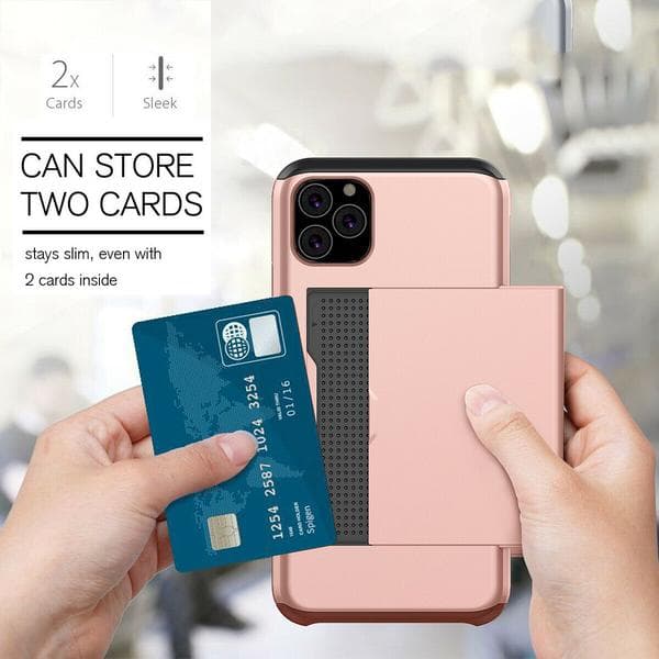 iPhone 11 Shockproof Cover with Card Compartment 5 Color Wallet