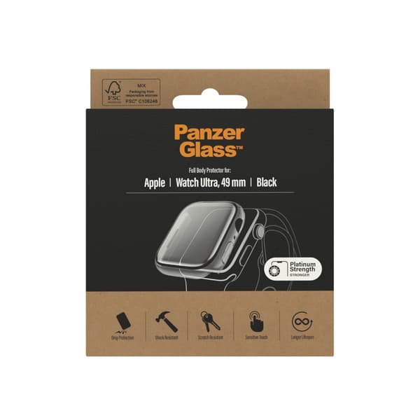 PanzerGlass Apple Watch Ultra Deksel Skjermbeskytter Full Body Protector Svart