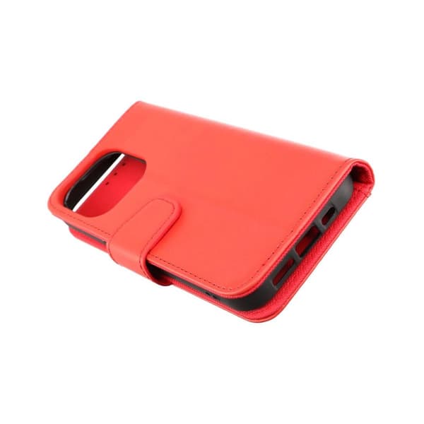 iPhone 14 Pro Plånboksfodral Extra Kortfack Rvelon - Röd
