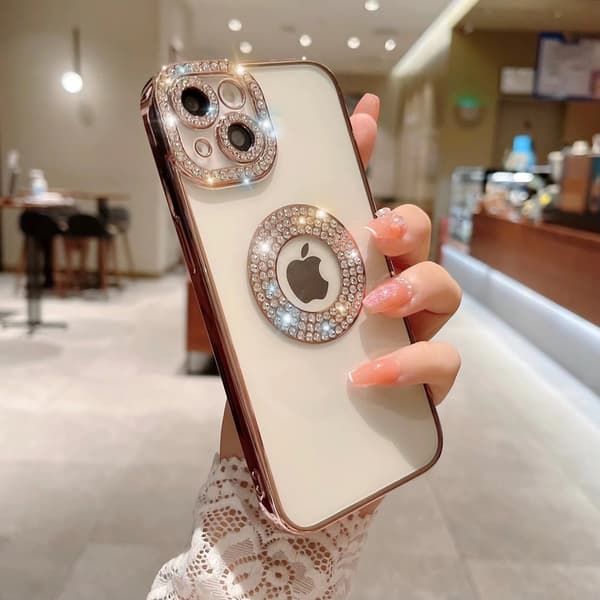 INF Tyylikäs matkapuhelinkotelo kimalteleva & kiiltävä RuusukultaiPhone 14 Pro Max