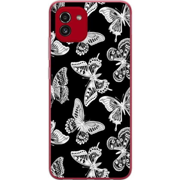 Samsung Galaxy A03 Läpinäkyvä kuori Perhonen