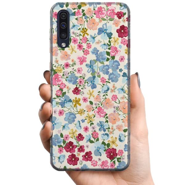 Samsung Galaxy A50 TPU Mobilcover Blomster