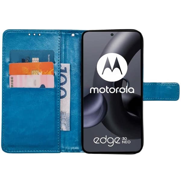 Mobilplånbok 3-kort Motorola Edge 30 Neo - Ljusblå