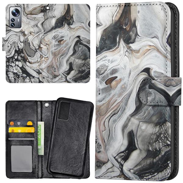 Xiaomi 12 - Lommebok Deksel Marmor