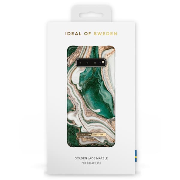 iDeal Fashion Skal Samsung Galaxy S10 Plus – Golden Jade Marble