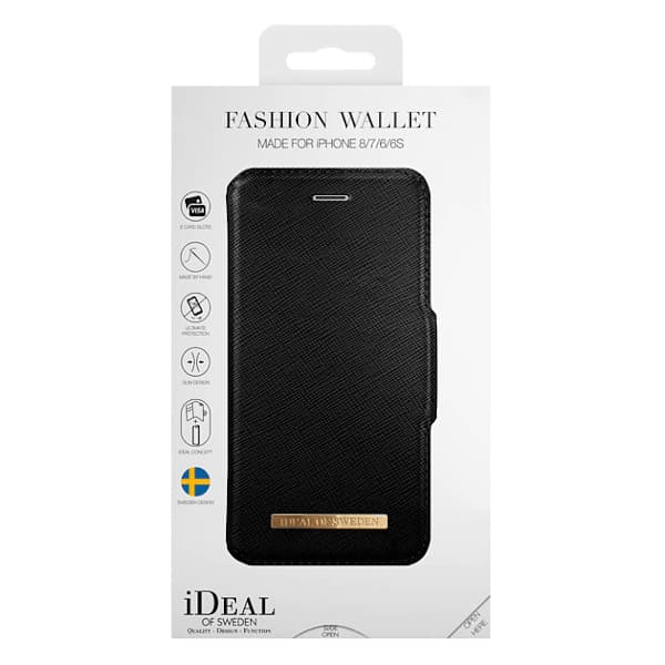 iDeal Fashion Wallet Fodral för iPhone 6/6S/7/8/SE2 – Svart