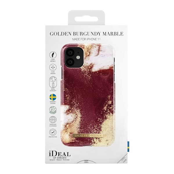 iDeal Skal iPhone 11 / XR – Golden Burgundy Marble