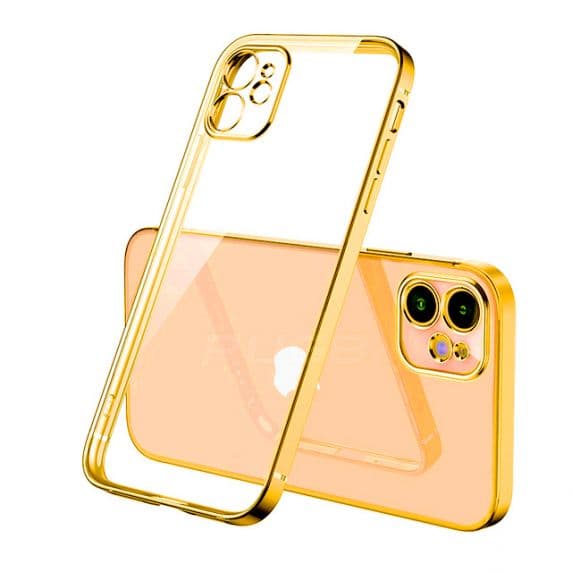 iPhone 12 Mini Skal med Kameraskydd – Guld/transparent
