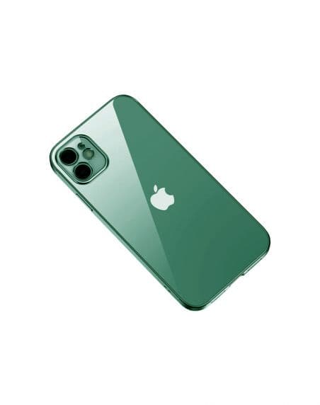 iPhone 12 Mini Skal med Kameraskydd – Mörkgrön/transparent