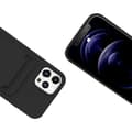 Miniatyrbild 3 av 5: iPhone 12/12 Pro Silikonskal med Korthållare – Svart