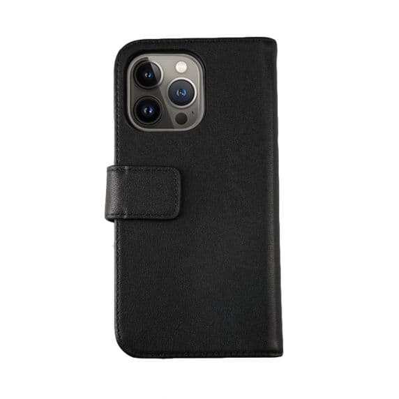 iPhone 12/12 Pro Plånboksfodral Genuint Läder – Svart