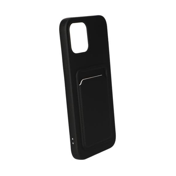 iPhone 12 Pro Max Silikonskal med Korthållare – Svart