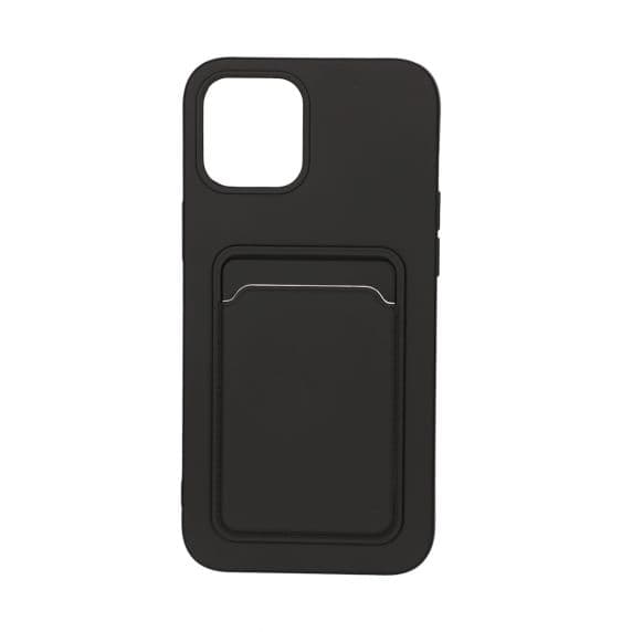 iPhone 12 Pro Max Silikonskal med Korthållare – Svart