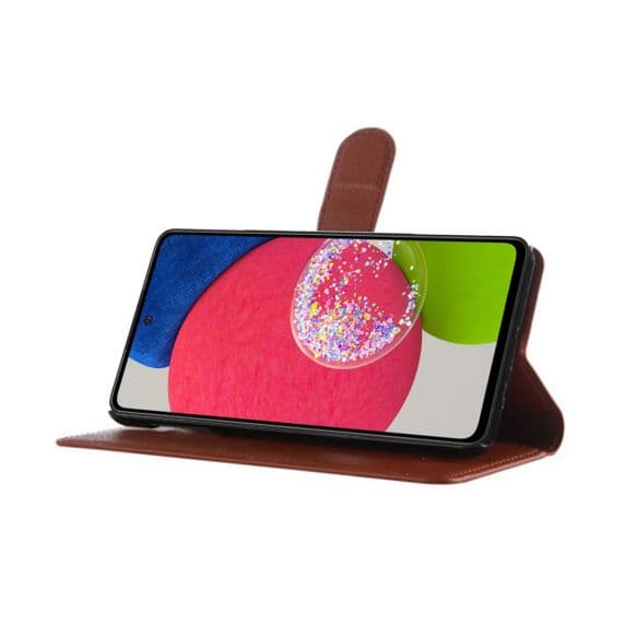 Samsung Galaxy A52s Läder Plånboksfodral Flip Stand – Brun