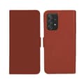 Miniatyrbild 1 av 5: Samsung Galaxy A52s Läder Plånboksfodral Flip Stand – Brun