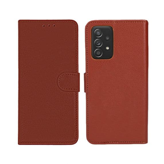 Samsung Galaxy A52s Läder Plånboksfodral Flip Stand – Brun