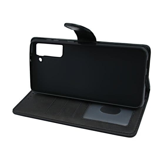 Samsung Galaxy S21 Läderfodral Flip Stand – Svart