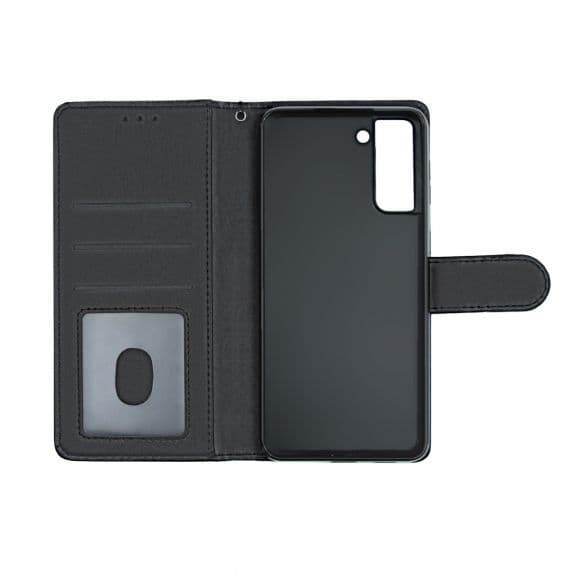 Samsung Galaxy S21 Läderfodral Flip Stand – Svart