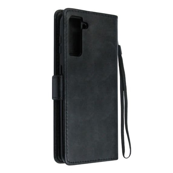 Samsung Galaxy S21 Läderfodral Flip Stand – Svart