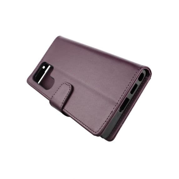 Samsung S22 Ultra Plånboksfodral – Extra Kortfack och Stativ – Mörklila