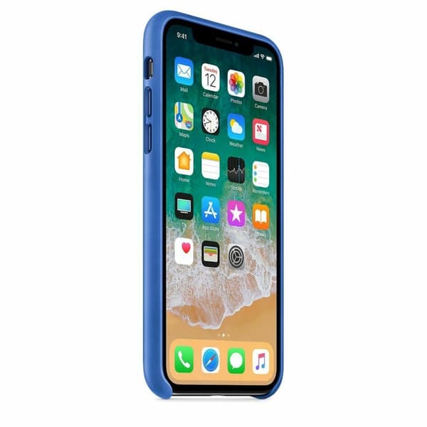 Apple iPhone X Läderskal Original – Electric Blue