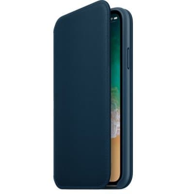 Apple iPhone X Original Läderfodral Folio – Kosmosblå