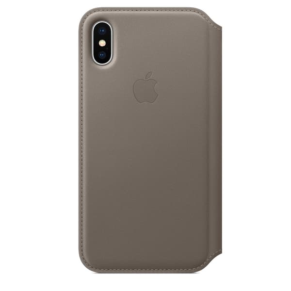 Apple iPhone X Folio Läderfodral Original – Mullvadsgrå