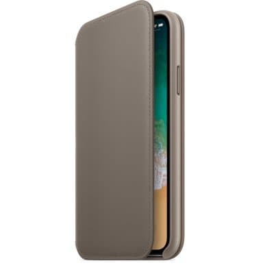 Apple iPhone X Folio Läderfodral Original – Mullvadsgrå