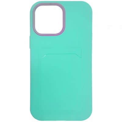 iPhone 13 Pro Skal med Kortficka – Turkos / Lila