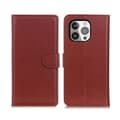 Miniatyrbild 1 av 6: iPhone 13 Pro Flip Stand Läder Plånboksfodral – Brun