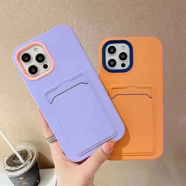 iPhone 13 Pro Max Skal med kortficka – Rosa / Turkos