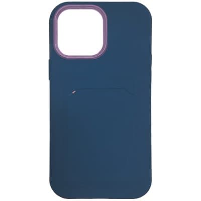 iPhone 13 Pro Max Skal med kortficka – Mörk Blå / Lila