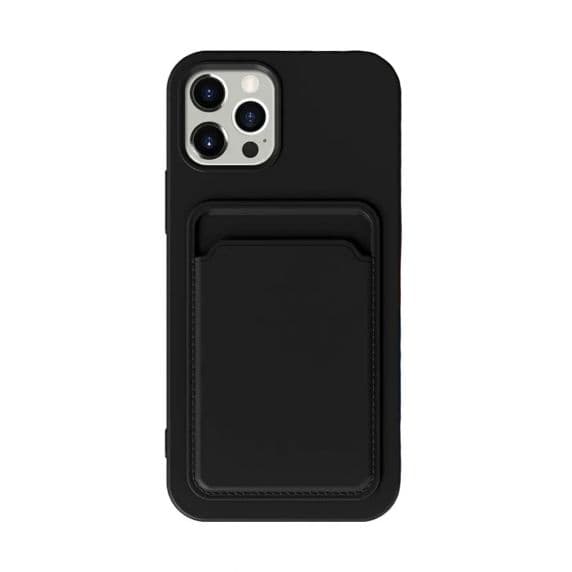 iPhone 13 Pro Max Soft Silikonskal med Kortplats – Svart