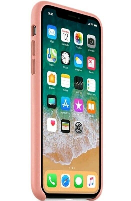 Apple iPhone X Läderskal Original (Soft Rosa)